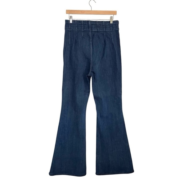 Free People We The Free Jayde Flare High Waist Stretch Denim Jeans Night Sky 32 - Picture 8 of 16